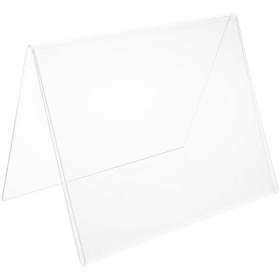 Plymor Clear Acrylic Folded A-Frame Holder for 1 Sign or Photo, 8" H x 10" W x 6" D, Pack of 6