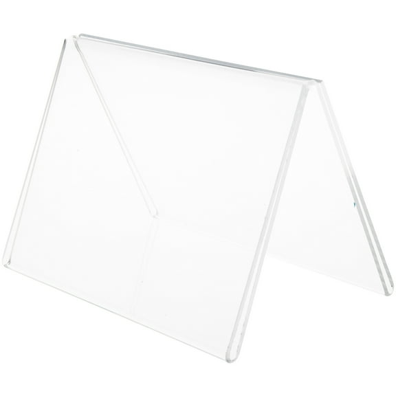 Plymor Clear Acrylic Folded A-Frame Holder for 2 Signs or Photos, 5" H x 7" W x 4.5" D (2 Pack)