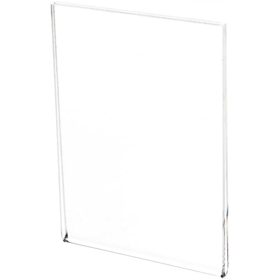 Plymor Clear Acrylic Folder-Style Sign Display Holder / Postcard Protector, 3.5" W x 5" H (2 Pack)
