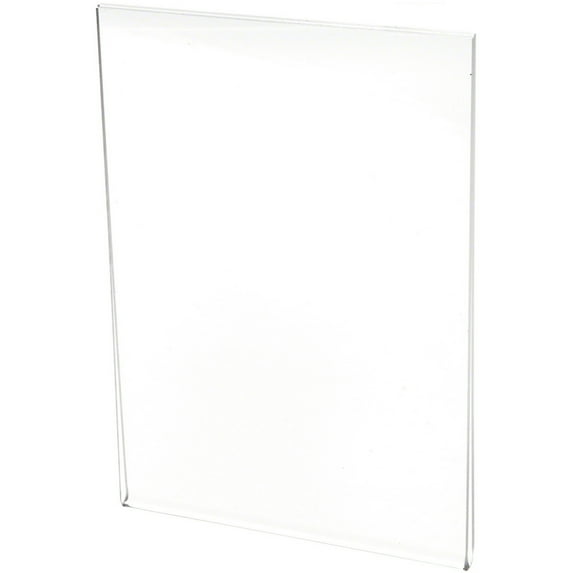 Plymor Clear Acrylic Folder-Style Sign Display Holder / Protector, 5" W x 7" H (6 Pack)