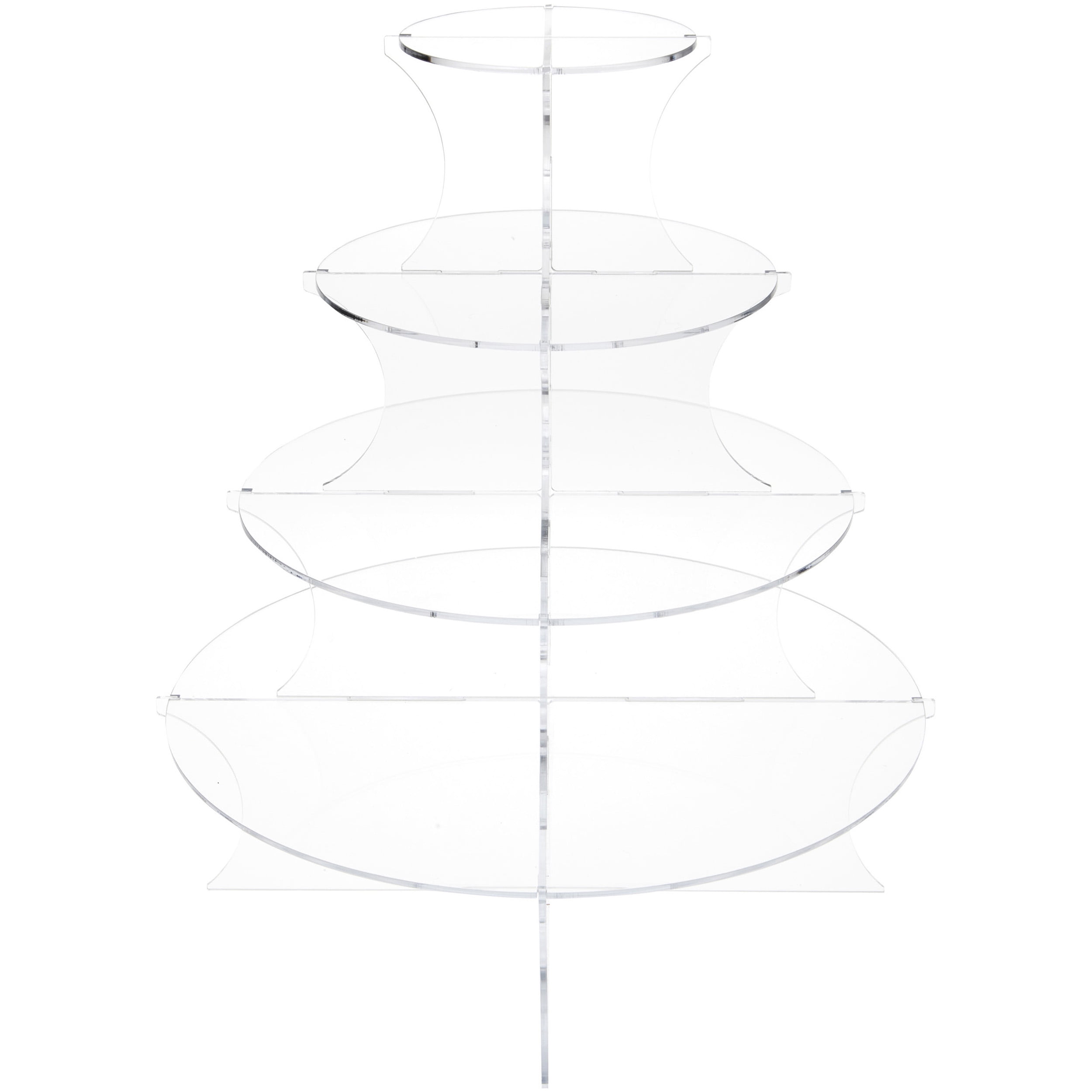 Clear Acrylic 4-Tier Round Display Riser, 16" H x 14" W
