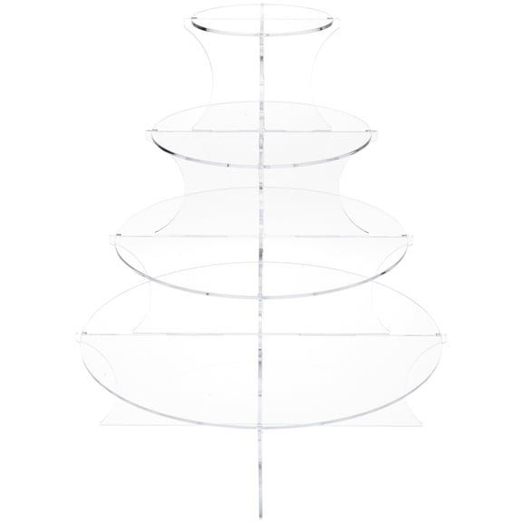 Plymor Clear Acrylic Graduated 4-Tiered Round Display Riser, 16" H x 14" W