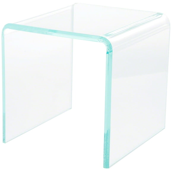 Plymor Clear Acrylic "Green Glass-Look Beveled Edge" Display Riser, 5" x 5" x 5" (1/4" thick) (3 Pack)
