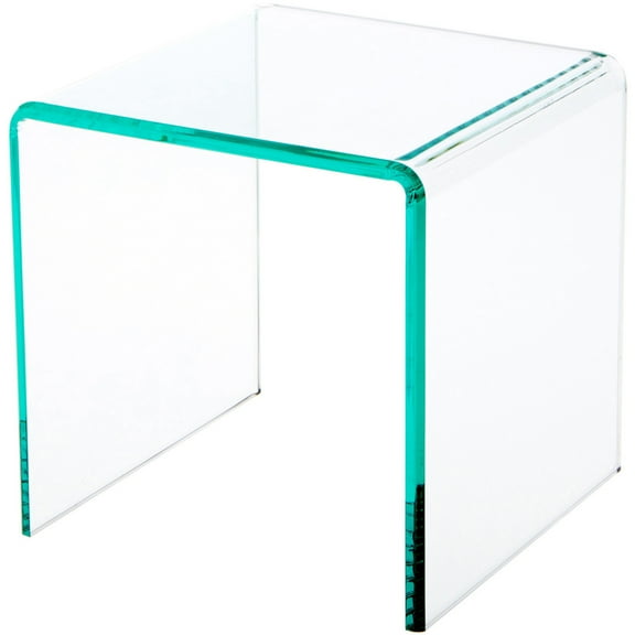 Plymor Clear Acrylic "Green Glass-Look Beveled Edge" Display Riser, 6" x 6" x 6" (1/4" thick)