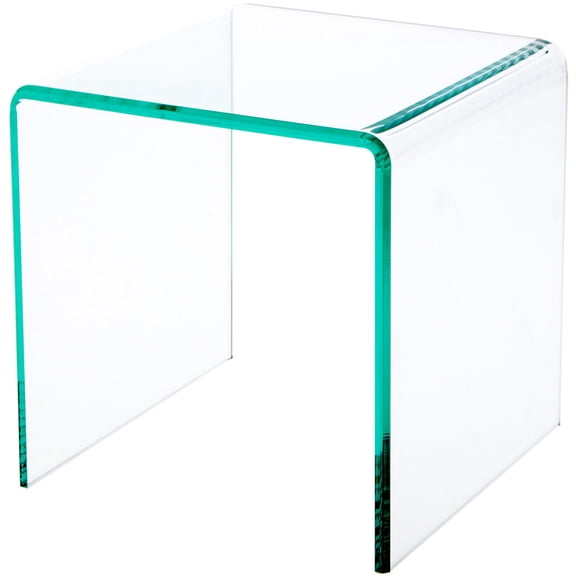 Plymor Clear Acrylic "Green Glass-Look Beveled Edge" Display Riser, 7" x 7" x 7" (1/4" thick) (2 Pack)