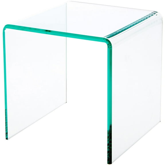 Plymor Clear Acrylic "Green Glass-Look Beveled Edge" Display Riser, 7" x 7" x 7" (1/4" thick)