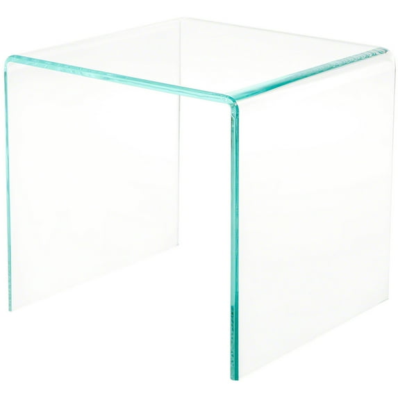 Plymor Clear Acrylic "Green Glass-Look Beveled Edge" Display Riser 9" x 9" x 9" (1/4" thick)