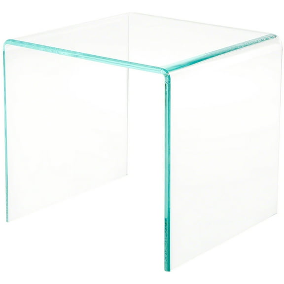 Plymor Clear Acrylic "Green Glass-Look Beveled Edge" Display Riser 9" x 9" x 9" (1/4" thick)