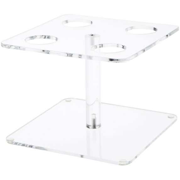 Plymor Clear Acrylic Ice Cream Cone Display Holder, 4.5" H x 6.5" W x 6.5" D (Fits 4 Sugar Cones)