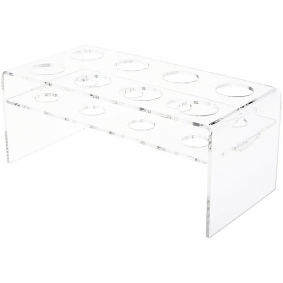 Plymor Clear Acrylic Ice Cream Cone Display Holder Riser, 5.25" H x 13" W x 6" D (Fits 8 Waffle Cones) (2 Pack)
