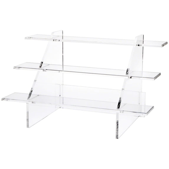 Plymor Clear Acrylic Interlocking Stair Display, 13" H x 26" W x 13" D (3/8" thick)