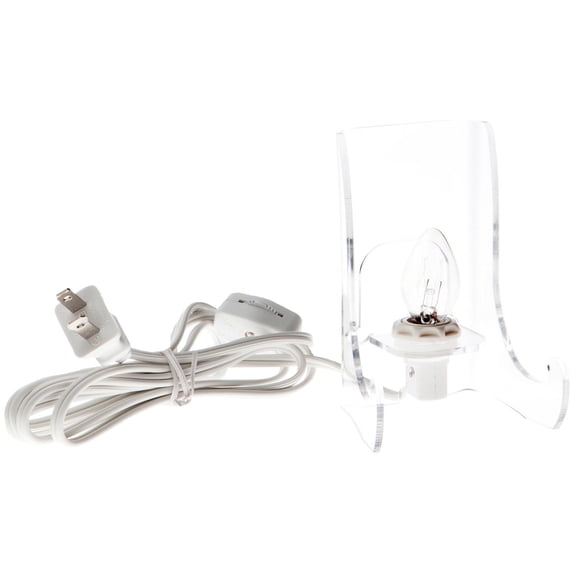Plymor Clear Acrylic Lighted Flat Back Easel With Shallow Support Ledges, 6" H x 4" W x 3.25" D (2 Pack)