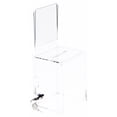 thumbnail image 1 of Plymor Clear Acrylic Locking Ballot / Collection Box With Sign Holder, 4" W x 4" D x 6" H (Holds 3.5" x 4" Sign) (3 Pack), 1 of 1