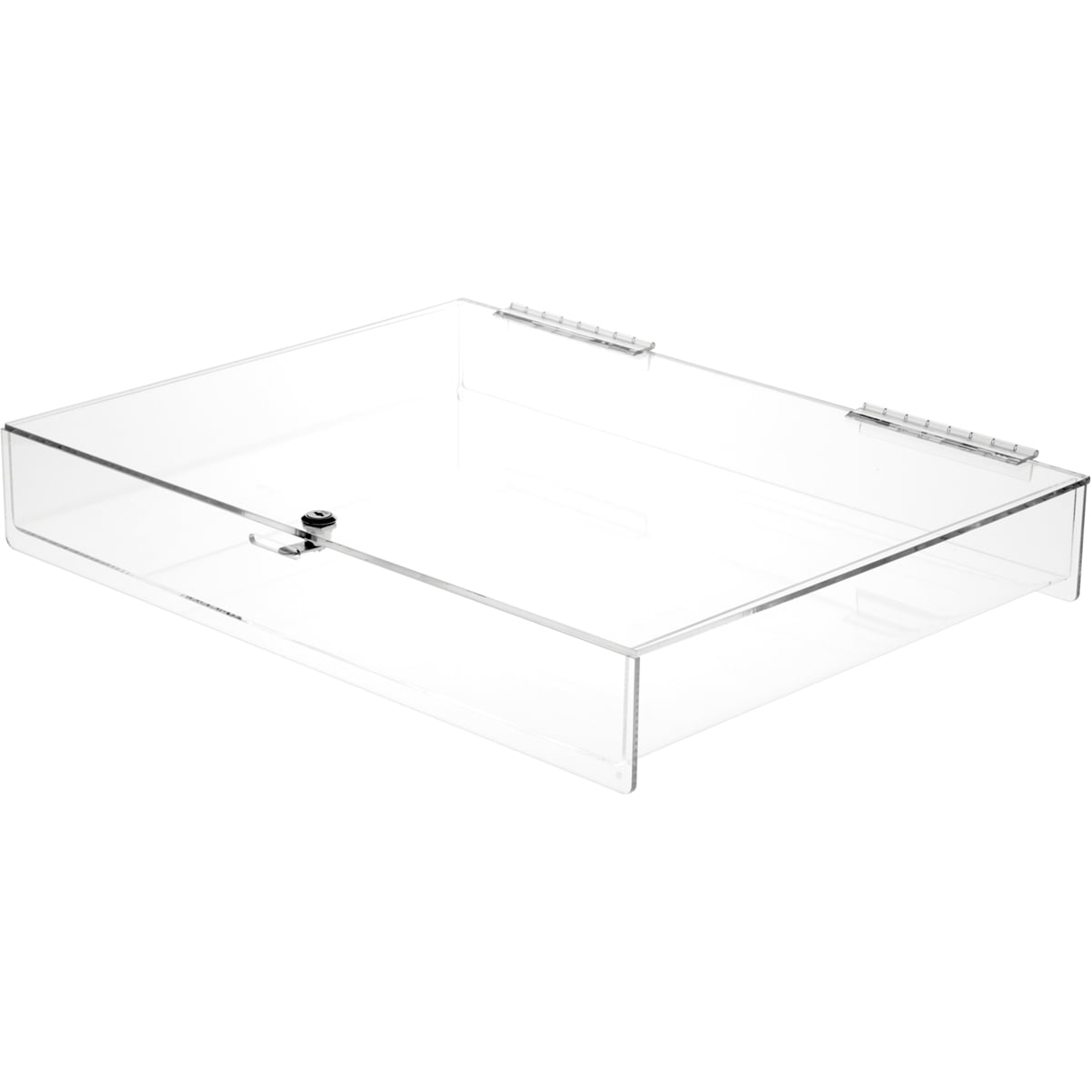 Plymor Clear Acrylic Locking Countertop Display Case, 3" H x 24" W x 18
