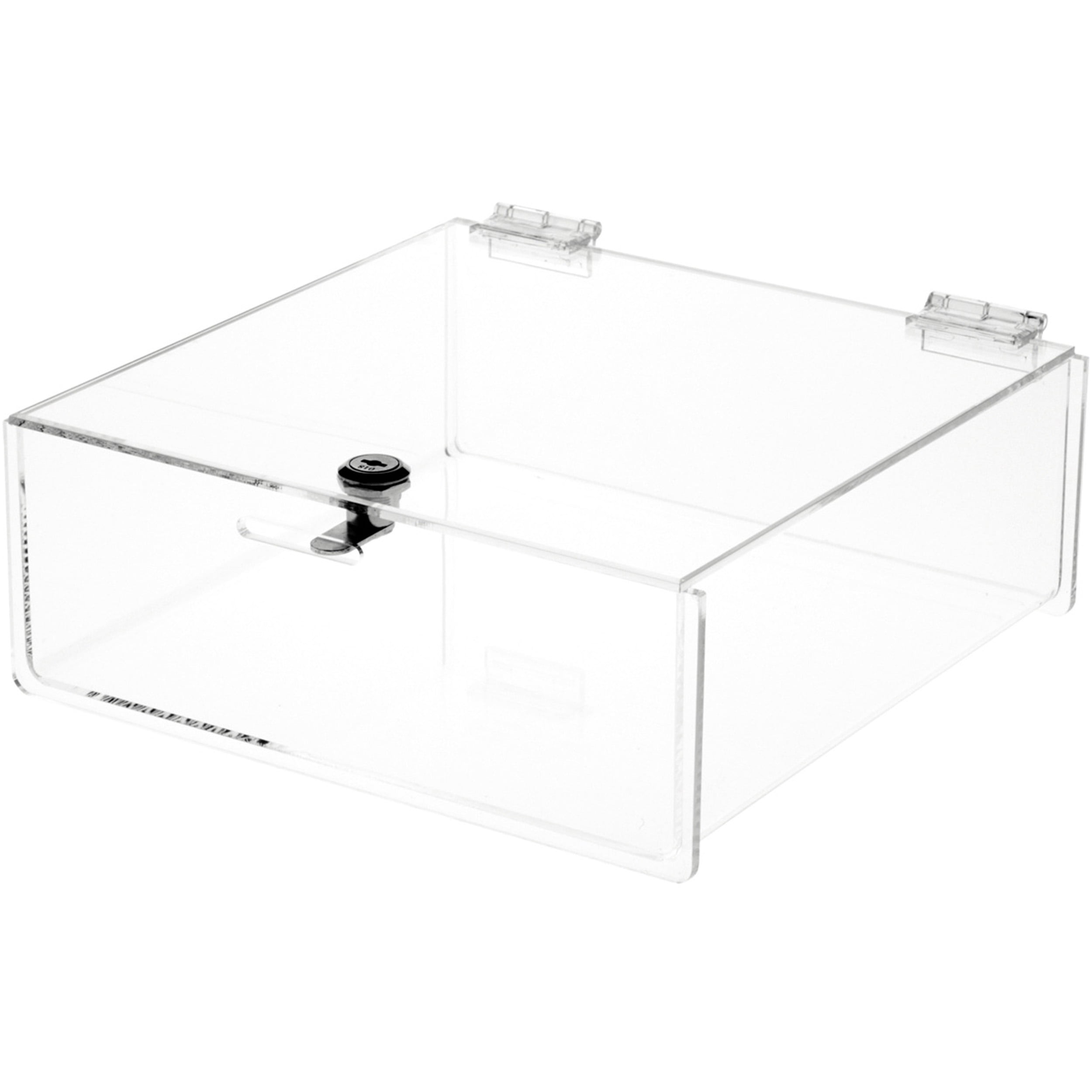Plymor Clear Acrylic Locking Countertop Display Case, 4" H x 10" W x 10