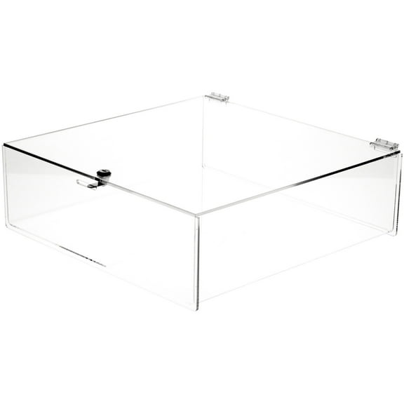 Plymor Clear Acrylic Locking Countertop Display Case, 6" H x 18" W x 18" D