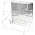 thumbnail image 1 of Plymor Clear Acrylic Locking Display Case with Slanted Front and Sliding Back, 3 Angled Shelves (Mirrored), 16" H x 16" W x 10", 1 of 1
