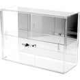 thumbnail image 1 of Plymor Clear Acrylic Locking Display Case with Sliding Back, 1 Shelf (Mirrored), 16" H x 22" W x 8.5" D, 1 of 1