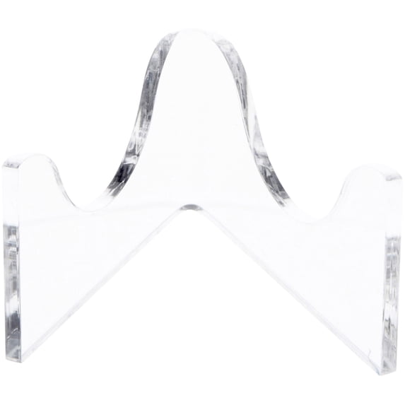 Plymor Clear Acrylic Low-Profile Curved Display Easel for Geode, Mineral or Crystal Cluster, 1.25" H x 2.5" W x 2.375" D (12 Pack)