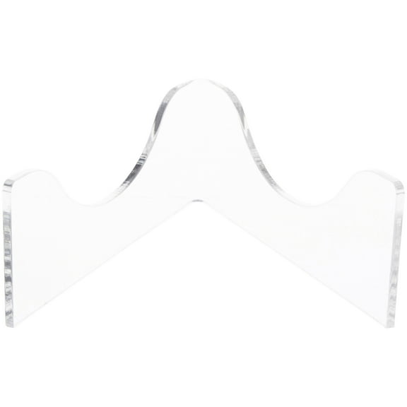 Plymor Clear Acrylic Low-Profile Curved Display Easel for Geode, Mineral or Crystal Cluster, 1.875" H x 4.375" W x 4.5" D (3 Pack)