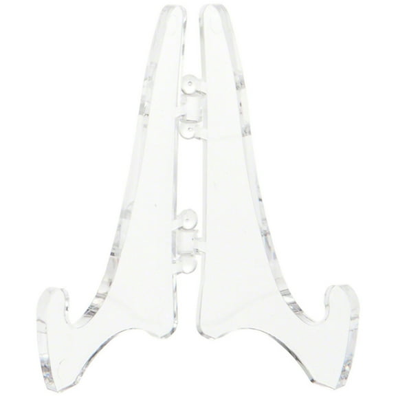 Plymor Clear Acrylic Mini Adjustable Folding Display Easel, 2.125" H x 1.625" D (6 Pack)