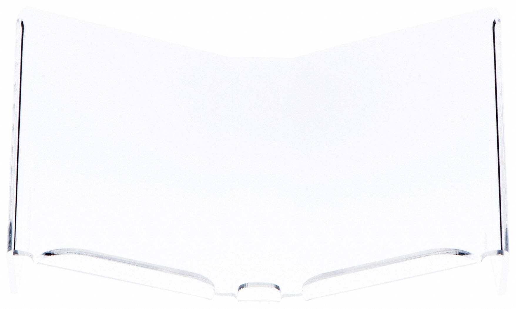 Plymor Clear Acrylic Open Book Display Stand with 1" Ledge, Tilted, 11.