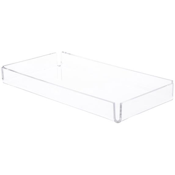 Plymor Clear Acrylic Open Corner Merchandise Display Tray, 6.25" W x 12.25" D x 1.5" H (3 Pack)