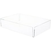 Plymor Clear Acrylic Open Corner Merchandise Display Tray, 8.25" W x 12.25" D x 2.625" H (3 Pack)