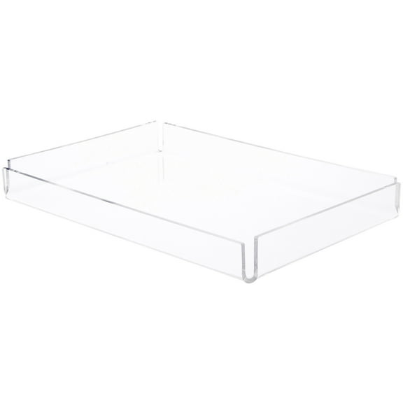 Plymor Clear Acrylic Open Corner Merchandise Display Tray, 8.375" W x 12.375" D x 1.43" H