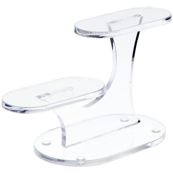 Plymor Clear Acrylic Oval 2-Item Display Riser, 3.5" H x 5.75" W x 2.5" D