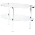 thumbnail image 1 of Plymor Clear Acrylic Oval Double Shelf Display, 18" W x 10" D x 12.25" H (2 Pack), 1 of 1