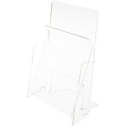 Plymor Clear Acrylic Pinch-Style Half-Sheet Paper Literature Holder (Countertop), Fits 8.5" x 5.5" Documents