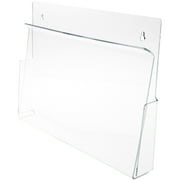 Plymor Clear Acrylic Pinch-Style Large Literature Holder (Wall Mount), Fits Documents Up to 15" Wide