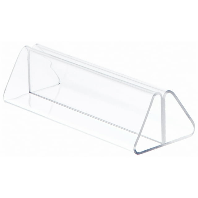 Plymor Clear Acrylic Pinch-Style Sign Clip Display with Label Front, 6" W x 2.5" D x 1.5" H (3 Pack)