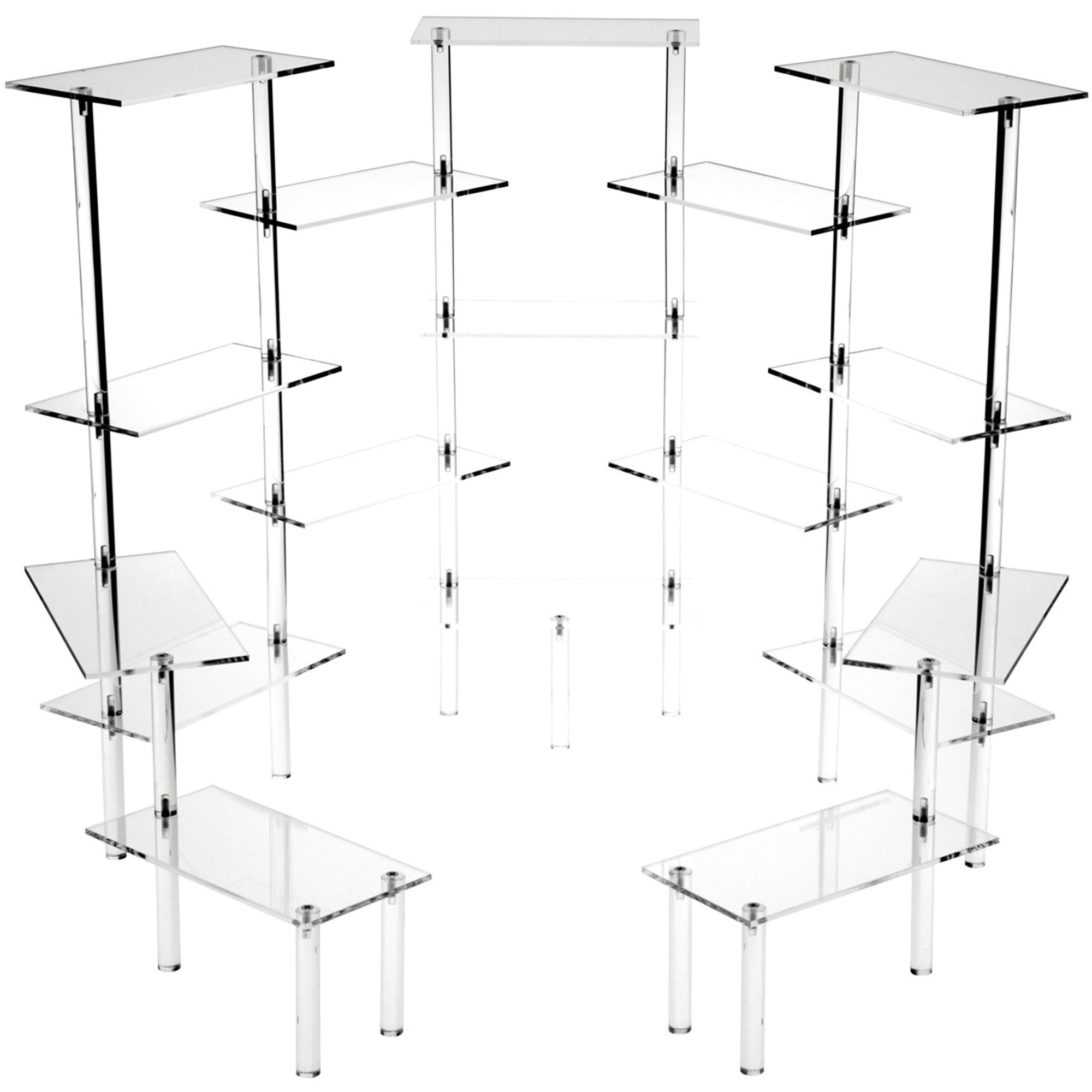 Plymor Clear Acrylic Rectangular 17-Platform Multi-Item Display Riser ...