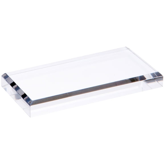 Plymor Clear Acrylic Rectangular Beveled Display Base, 4" W x 2" D x 0.5" H