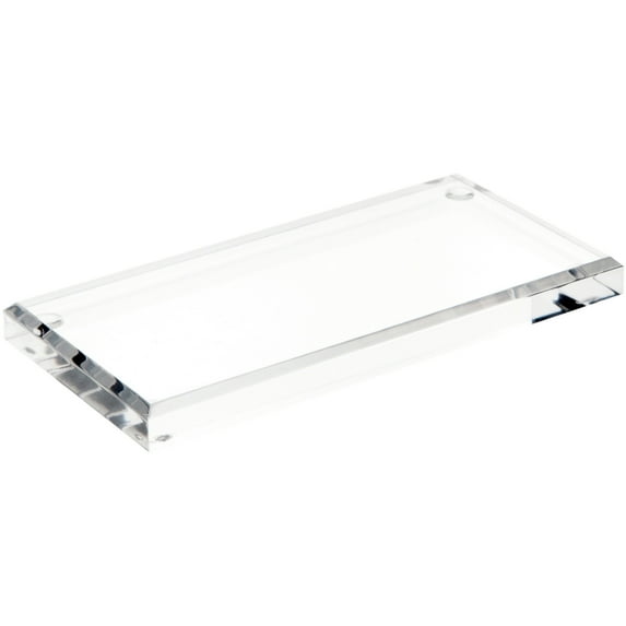 Plymor Clear Acrylic Rectangular Beveled Display Base, 6" W x 3" D x 0.5" H, Pack of 6