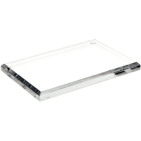 Plymor Clear Acrylic Rectangular Beveled Display Base, 6" W x 4" D x 0.5" H