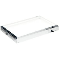 Plymor Clear Acrylic Rectangular Beveled Display Base, 6" W x 4" D x 0.75" H