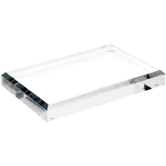 Plymor Clear Acrylic Rectangular Beveled Display Base, 6" W x 4" D x 0.75" H