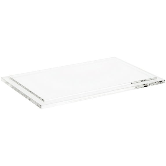 Plymor Clear Acrylic Rectangular Display Base, 8.625" W x 5.625" D x 0.3125" H, Pack of 12
