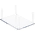 thumbnail image 1 of Plymor Clear Acrylic Rectangular Display Base with 4 Display Prongs for Geode, Mineral or Crystal Cluster, 3.5" W x 2.5" D x 1.375" H, Pack of 6, 1 of 2
