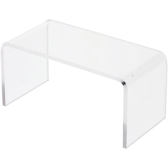 Plymor Clear Acrylic Rectangular Display Riser, 2" H x 4" W x 2" D (1/8" thick), Pack of 2