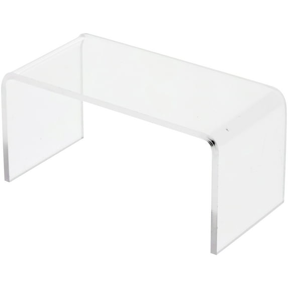 Plymor Clear Acrylic Rectangular Display Riser, 2" H x 4" W x 2" D (1/8" thick), Pack of 6