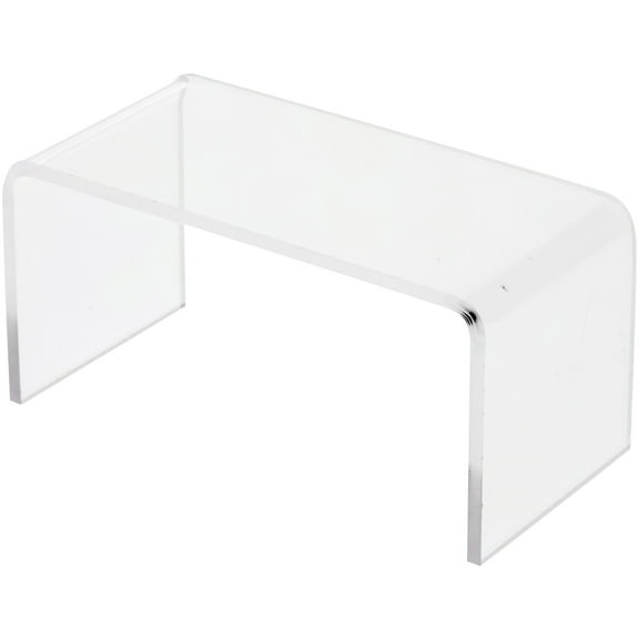 Plymor Clear Acrylic Rectangular Display Riser, 2" H x 4" W x 2" D (1/8" thick), Pack of 6