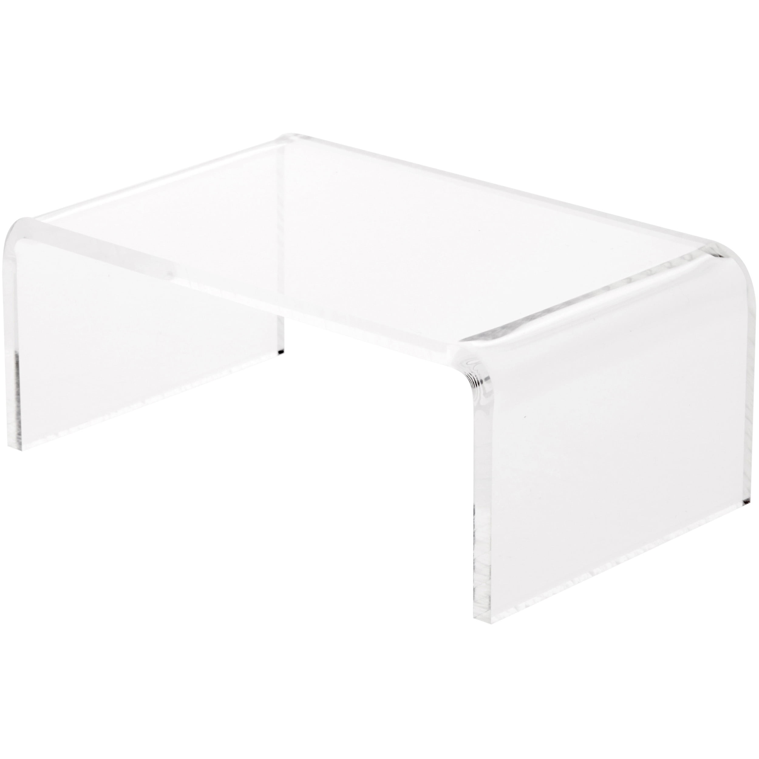 Clear Acrylic Rectangular Pedestal Display Riser, 2" H x 5" W x 3" D