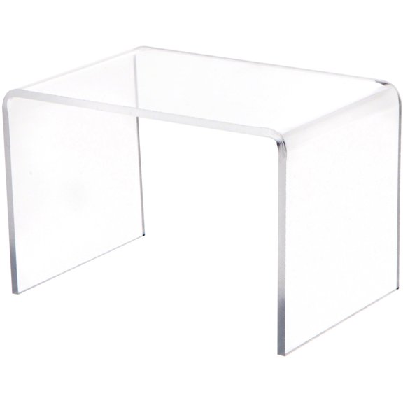 Plymor Clear Acrylic Rectangular Display Riser, 3" H x 4.5" W x 3" D (1/8" thick) (2 Pack)