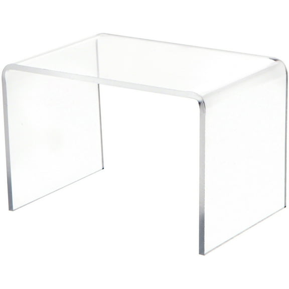 Plymor Clear Acrylic Rectangular Display Riser, 3" H x 4.5" W x 3" D (1/8" thick)