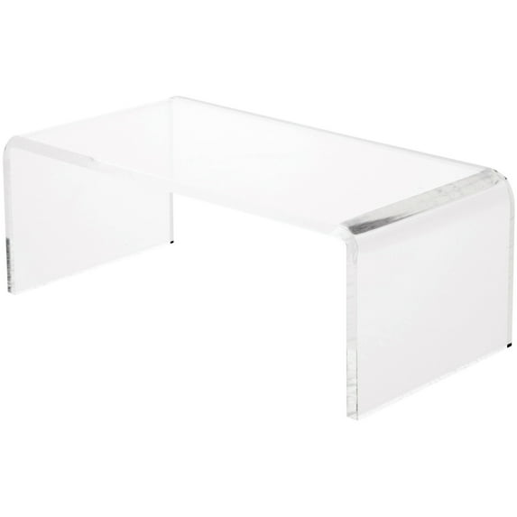 Plymor Clear Acrylic Rectangular Display Riser, 3" H x 8" W x 4" D (1/4" thick), Pack of 12