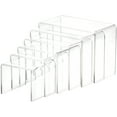 thumbnail image 1 of Plymor Clear Acrylic Rectangular Display Risers, 4" Deep Assortment, Set of 6 (3/16" thick) (3 Pack), 1 of 1
